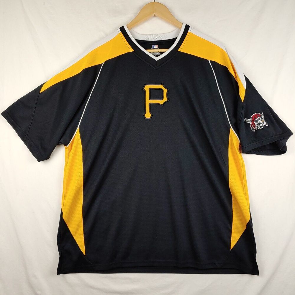 Pittsburgh Pirates MLB‎ Jersey Mens L Black Embroidered Logo Short Sleeve